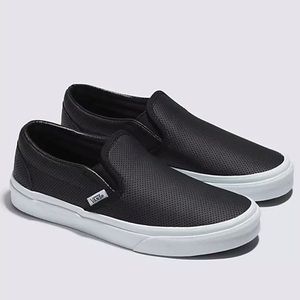 Vans black Slip-On Perf Leather Shoe